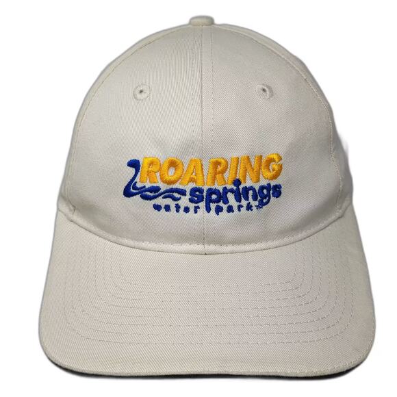 Port & Company Other - Port & Company Baseball Cap Hat Beige Blue One Size Embroidered Roaring Springs